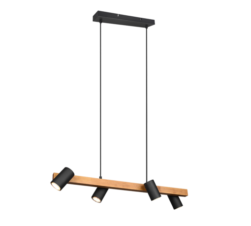 Κρεμαστό Φωτιστικό Trio Lighting MARLEY  4x GU10 Μαύρο Ματ Μεταλλικό   – 312490432