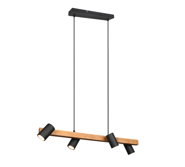 Κρεμαστό Φωτιστικό Trio Lighting MARLEY  4x GU10 Μαύρο Ματ Μεταλλικό   – 312490432