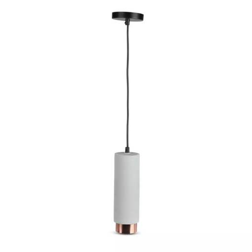 Κρεμαστό φωτιστικό Spot GU10 Γύψινο Στρογγυλό με γκρι & ροζ χαλκό σώμα V-TAC – 3130