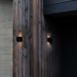 IDEAL LUX Επιτοίχιο Φωτιστικό Βεράντας ATOM LED 12W 3000K IP54 Καφέ Χρώματος – 313443