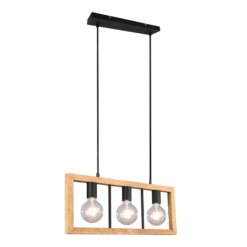 Κρεμαστό Φωτιστικό Trio Lighting 3χE27   Μαύρο Ματ Μεταλλικό    – 313800332