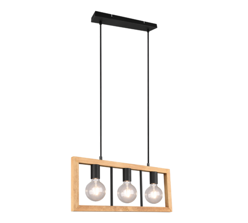 Κρεμαστό Φωτιστικό Trio Lighting 3χE27   Μαύρο Ματ Μεταλλικό    – 313800332