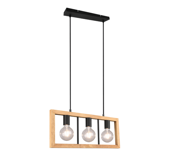 Κρεμαστό Φωτιστικό Trio Lighting 3χE27   Μαύρο Ματ Μεταλλικό    – 313800332