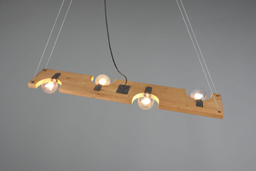 Κρεμαστό Φωτιστικό Trio Lighting TAILOR  4x E27 Φυσικό Ξύλο   – 314300430