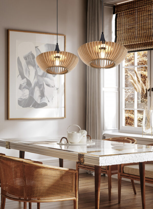 Κρεμαστό Φωτιστικό Trio Lighting COLINO  1x E27 με Ξύλινο – 315900142