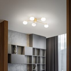 IDEAL LUX Φωτιστικό Οροφής HERMES 5xG9 Χρυσού Χρώματος – 316697