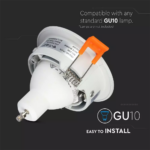 Χωνευτό φωτιστικό Spot GU10 Στρογγυλό Λευκό σώμα V-TAC – 3169