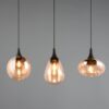 Κρεμαστό Φωτιστικό Ράγα LUMINA Trio Lighting 3x E14 Μαύρο Ματ με Μελί Γυαλιά – 317000313