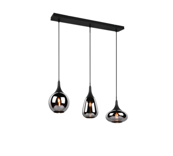 Κρεμαστό Φωτιστικό Trio Lighting LUMINA  3x E14 Μαύρο Ματ Μεταλλικό   – 317000332