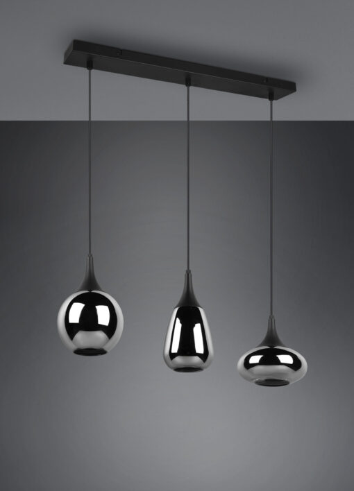 Κρεμαστό Φωτιστικό Trio Lighting LUMINA  3x E14 Μαύρο Ματ Μεταλλικό   – 317000332