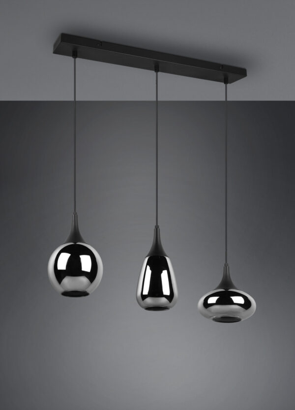 Κρεμαστό Φωτιστικό Trio Lighting LUMINA  3x E14 Μαύρο Ματ Μεταλλικό   – 317000332