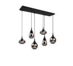 Κρεμαστό Φωτιστικό Trio Lighting LUMINA  6x E14 Μαύρο Ματ Μεταλλικό   – 317000632