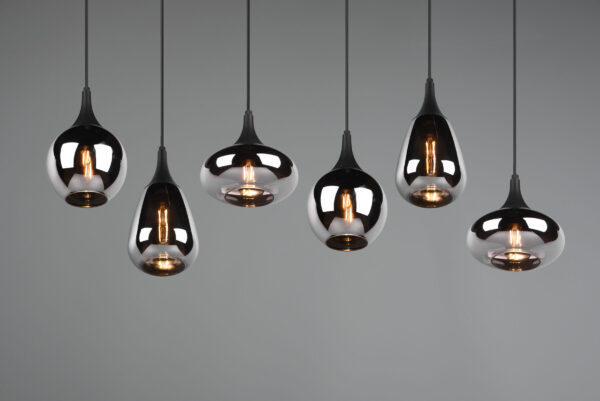 Κρεμαστό Φωτιστικό Trio Lighting LUMINA  6x E14 Μαύρο Ματ Μεταλλικό   – 317000632