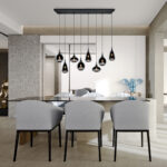 Κρεμαστό Φωτιστικό Trio Lighting LUMINA  8x E14 Μαύρο Ματ Μεταλλικό   – 317000832