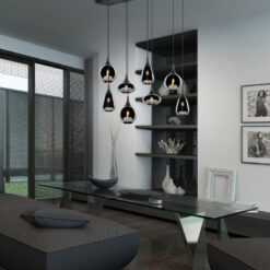 Κρεμαστό Φωτιστικό Trio Lighting LUMINA  8x E14 Μαύρο Ματ Μεταλλικό   – 317000832