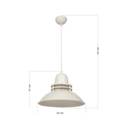 ΚΡΕΜΑΣΤΟ VINTAGE ΠΥΡΟΦΑΝΙ ΜΕΤΑΛΛΙΚΟ ZOE 1/L CREAM  Ε/27 Heronia – 34-0349