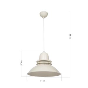 ΚΡΕΜΑΣΤΟ VINTAGE ΠΥΡΟΦΑΝΙ ΜΕΤΑΛΛΙΚΟ ZOE 1/L CREAM  Ε/27 Heronia – 34-0349