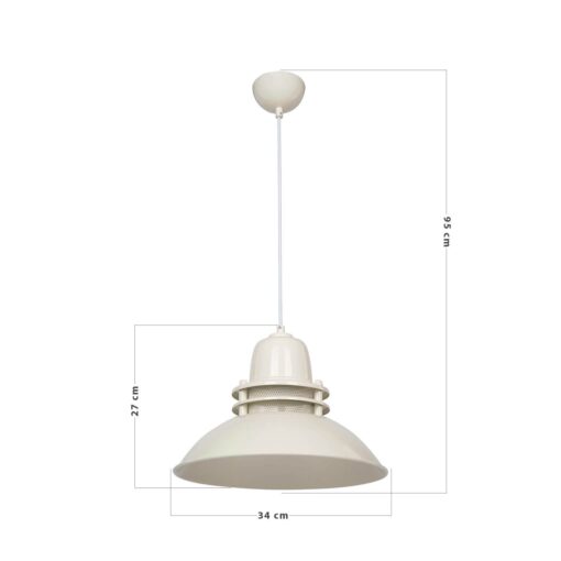 ΚΡΕΜΑΣΤΟ VINTAGE ΠΥΡΟΦΑΝΙ ΜΕΤΑΛΛΙΚΟ ZOE 1/L CREAM  Ε/27 Heronia – 34-0349