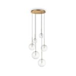 IDEAL LUX Κρεμαστό Φωτιστικό EQUINOXE 6xG4 Χρυσού Χρώματος – 317243