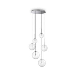 IDEAL LUX Κρεμαστό Φωτιστικό EQUINOXE 6xG4 Χρώματος Χρωμίου – 317250