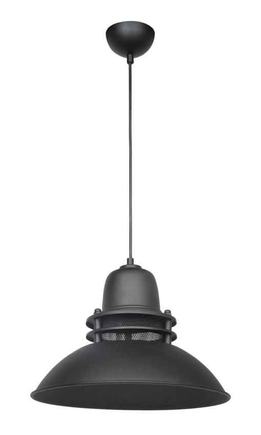 ΚΡΕΜΑΣΤΟ VINTAGE ΠΥΡΟΦΑΝΙ ΜΕΤΑΛΛΙΚΟ ZOE 1/L BLACK  Ε/27 Heronia – 34-0350