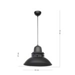 ΚΡΕΜΑΣΤΟ VINTAGE ΠΥΡΟΦΑΝΙ ΜΕΤΑΛΛΙΚΟ ZOE 1/L BLACK  Ε/27 Heronia – 34-0350