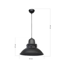 ΚΡΕΜΑΣΤΟ VINTAGE ΠΥΡΟΦΑΝΙ ΜΕΤΑΛΛΙΚΟ ZOE 1/L BLACK  Ε/27 Heronia – 34-0350
