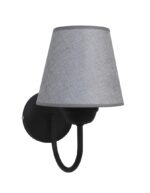 Φωτιστικό τοίχου με Αμπαζούρ Φ14  S-11/AP HAT BLACK- GREY 1L Heronia – 01-0362