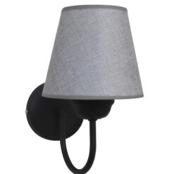 Φωτιστικό τοίχου με Αμπαζούρ Φ14  S-11/AP HAT BLACK- GREY 1L Heronia – 01-0362