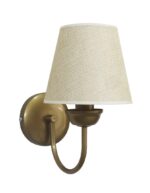 Φωτιστικό τοίχου με Αμπαζούρ Φ14 S-11/AP HAT GOLD – BEIGE 1L Heronia – 01-0363