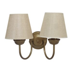 Φωτιστικό τοίχου S-11/AP HAT GOLD – BEIGE 2L ΑΜΠΑΖΟΥΡ Φ14 Heronia – 01-0365