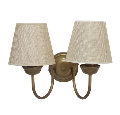 Φωτιστικό τοίχου S-11/AP HAT GOLD – BEIGE 2L ΑΜΠΑΖΟΥΡ Φ14 Heronia – 01-0365