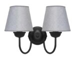 Φωτιστικό τοίχου S-11/AP HAT BLACK – GREY 2L ΑΜΠΑΖΟΥΡ Φ14 Heronia – 01-0364