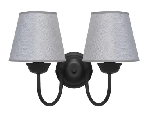 Φωτιστικό τοίχου S-11/AP HAT BLACK – GREY 2L ΑΜΠΑΖΟΥΡ Φ14 Heronia – 01-0364