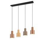 Κρεμαστό Φωτιστικό Trio Lighting 4xE27 Καφέ Χρώματος – 319400417