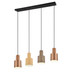 Κρεμαστό Φωτιστικό Trio Lighting 4xE27 Καφέ Χρώματος – 319400417