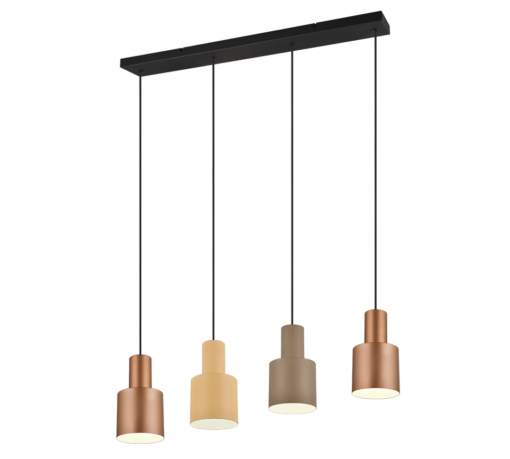 Κρεμαστό Φωτιστικό Trio Lighting 4xE27 Καφέ Χρώματος – 319400417
