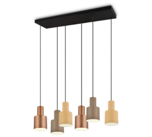 Κρεμαστό Φωτιστικό Trio Lighting 6xE27 Καφέ Χρώματος – 319400617