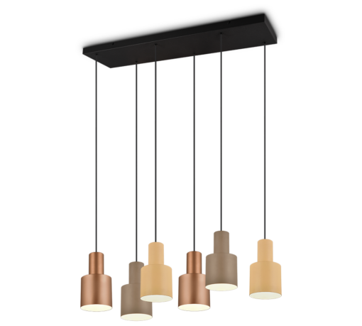 Κρεμαστό Φωτιστικό Trio Lighting 6xE27 Καφέ Χρώματος – 319400617
