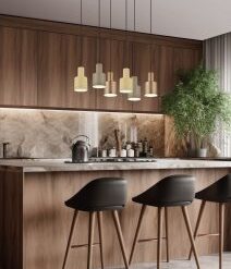 Κρεμαστό Φωτιστικό Trio Lighting 6xE27 Καφέ Χρώματος – 319400617