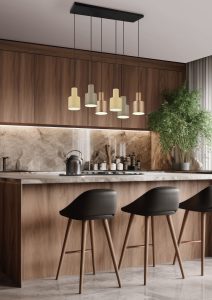 Κρεμαστό Φωτιστικό Trio Lighting 6xE27 Καφέ Χρώματος – 319400617