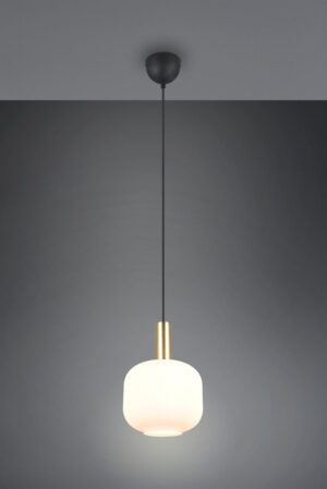 Κρεμαστό Μονόφωτο Ματ Ορέιχαλκος & Οπαλ Γυαλί DIVA 1xE27 Trio Lighting – 319800108