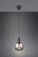 Κρεμαστό Μονόφωτο Μαύρο Ματ & Γυαλί DIVA 1xE27 Trio Lighting – 319800132