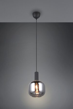 Κρεμαστό Μονόφωτο Μαύρο Ματ & Γυαλί DIVA 1xE27 Trio Lighting – 319800132