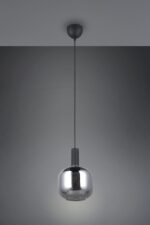 Κρεμαστό Μονόφωτο Μαύρο Ματ & Γυαλί DIVA 1xE27 Trio Lighting – 319800132