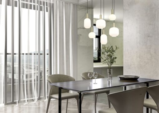 Πολύφωτο Οροφής Ράγα Ματ Ορείχαλκος & Γυαλί DIVA 6xE27 Trio Lighting – 319800608