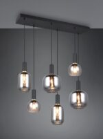 Πολύφωτο Οροφής Ράγα Μαύρο Ματ & Γυαλί DIVA 6xE27 Trio Lighting – 319800632