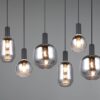 Πολύφωτο Οροφής Ράγα Μαύρο Ματ & Γυαλί DIVA 6xE27 Trio Lighting – 319800632