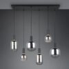 Πολύφωτο Οροφής Ράγα Μαύρο Ματ & Γυαλί DIVA 6xE27 Trio Lighting – 319800632