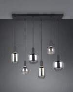 Πολύφωτο Οροφής Ράγα Μαύρο Ματ & Γυαλί DIVA 6xE27 Trio Lighting – 319800632